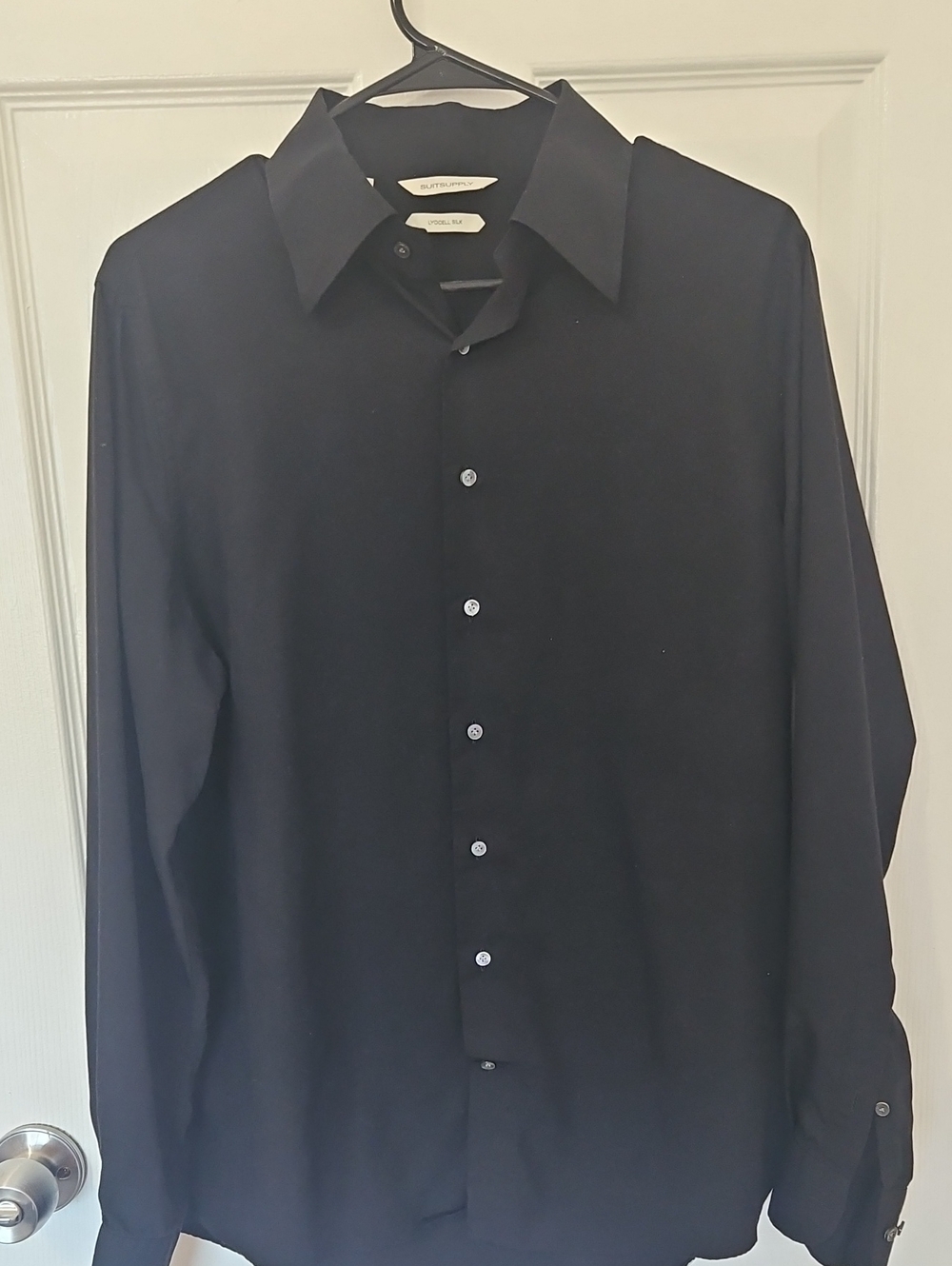 Suitsupply Black Long-Sleeve Dress Shirt